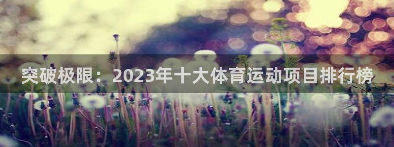 注册米兰体育官方正版app：突破极限：2023年十大体育运动